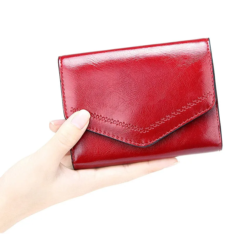 Envelope Women Wallet Patent Leather Ladies Short Coin Purse Women's Clutch Money Bags High Capacity Credit Card Holders Female