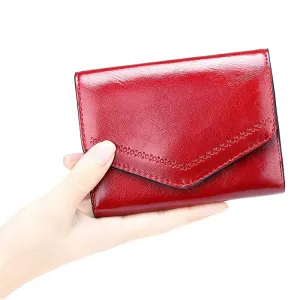 Envelope Women Wallet Patent Leather Ladies Short Coin Purse Women's Clutch Money Bags High Capacity Credit Card Holders Female
