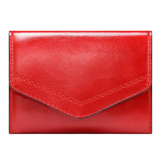 Envelope Women Wallet Patent Leather Ladies Short Coin Purse Women's Clutch Money Bags High Capacity Credit Card Holders Female
