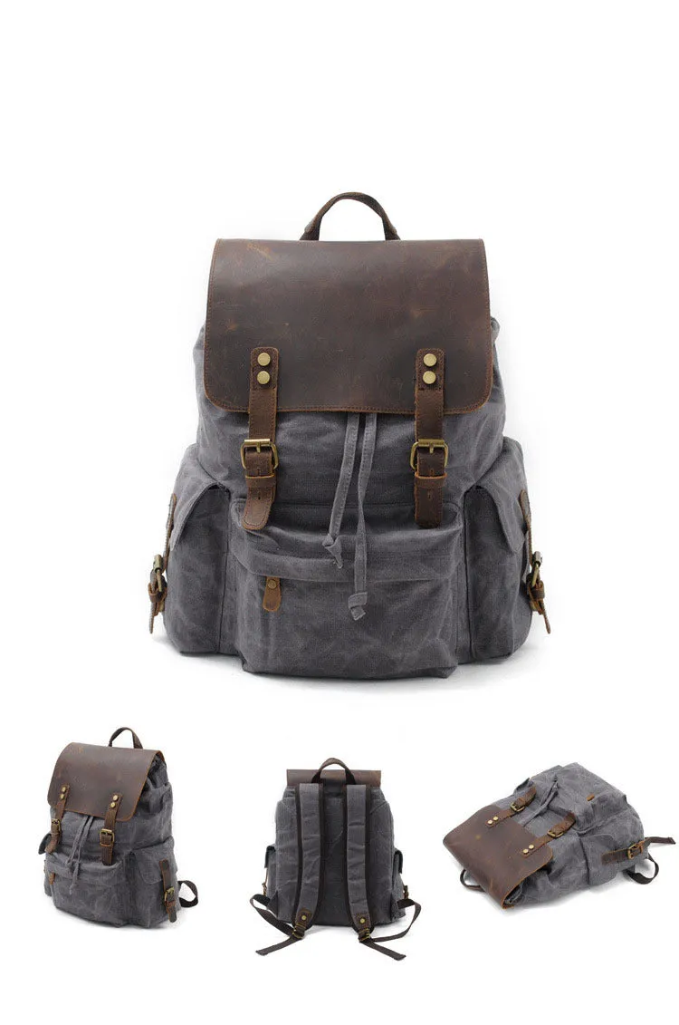 Men's Canvas Backpack Bag Travel Bag Outdoor Large Capacity Bag Durable Schoolbag Bag For Gift