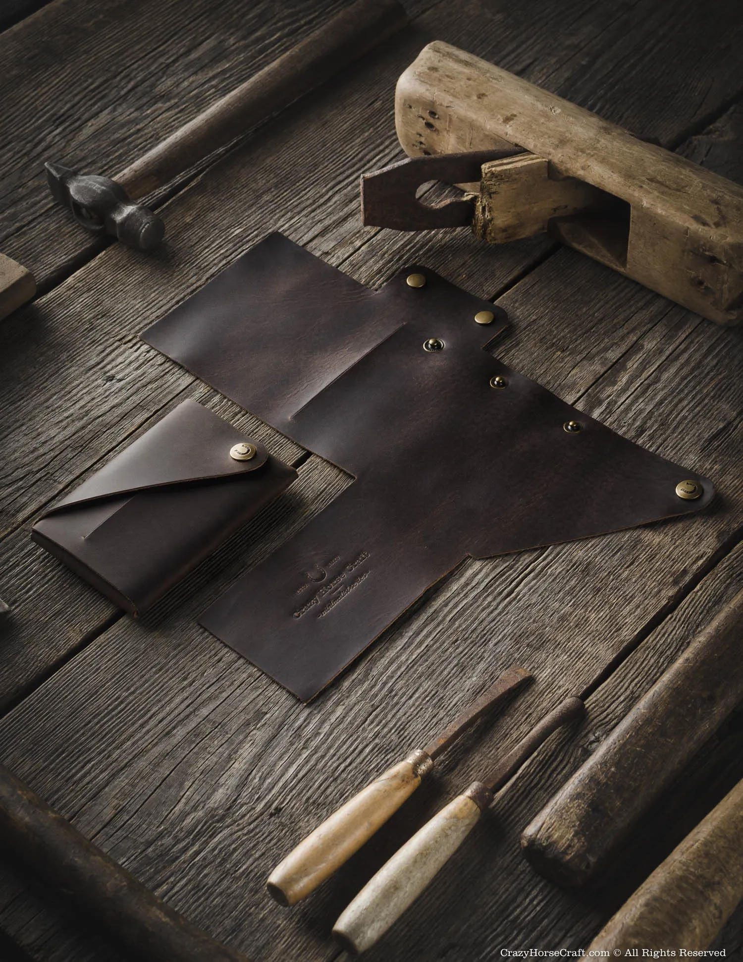 Minimalistic leather wallet/card holder | Wood Brown