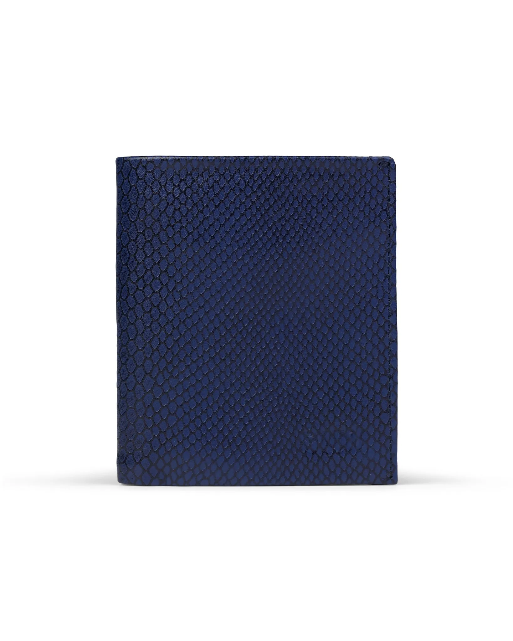 Slim Leather Wallet - Azul Escamas/Negro