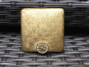 Vintage Compact by Avon. Gold Tone Compact with Floral Rhinestone Clasp and Interior Mirror. Fashion Accessory. Gift for Her. Purse Mirror